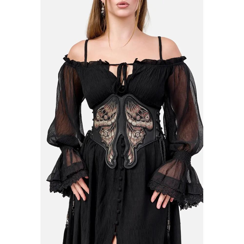 Restyle - Ashira moth Taille riem - Zwart/Roze